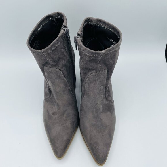 Steve Madden Shoes Womens Size 6 M Gray Touchdown High Heels Booties Zip Y2K - Picture 5 of 11